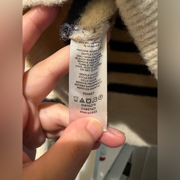 LOFT Cream and black Striped Cozy Fuzzy Sweater Size XS. Excellent condition. - Picture 8 of 8